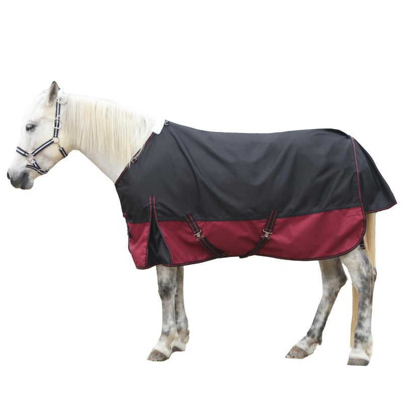 Gallopoff 1200D Ripstop Waterproof Breathable Horse Blanket (200g Fill), Medium Weight Warm Winter Turnout, Thermal Protection for Cold & Snow Blackwine 72" - Image 1