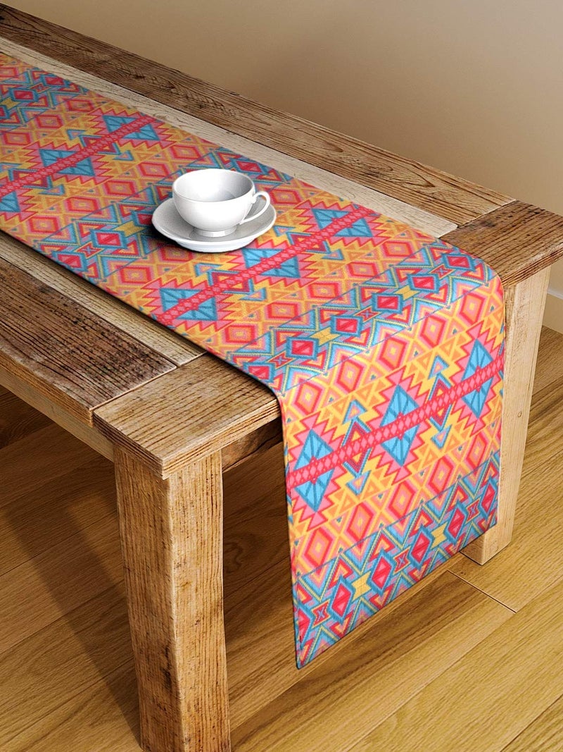 Alina Decor Alina Decor Poly Cotton Abstract Pattern Hd Printed Washable Runner for Dining Table Runner/Table Runner for Dining Table 4-6 Seater Table Runner Cloth (Multicolor, 13 Inch X 54 Inch), Large - Image 1