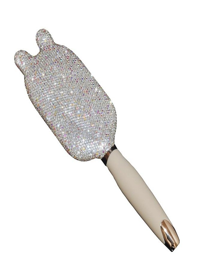 Bestbling Bling Rhinestone Portable Anti-Static Cushion Hair Brush for Women - High-End Massage Scalp Airbag Brush for Long Hair - Detangling & Volumizing Comb (Silver) - Image 1