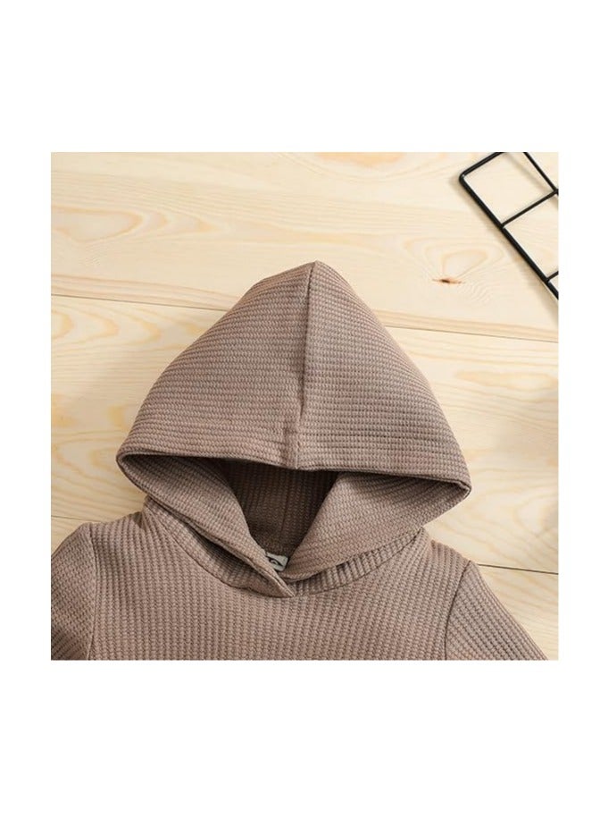 Newborn Unisex Baby Clothes Set Hooded Long Sleeve Bodysuit Stretchy Pants Ribbed Outfits Fall Winter  - Image 3