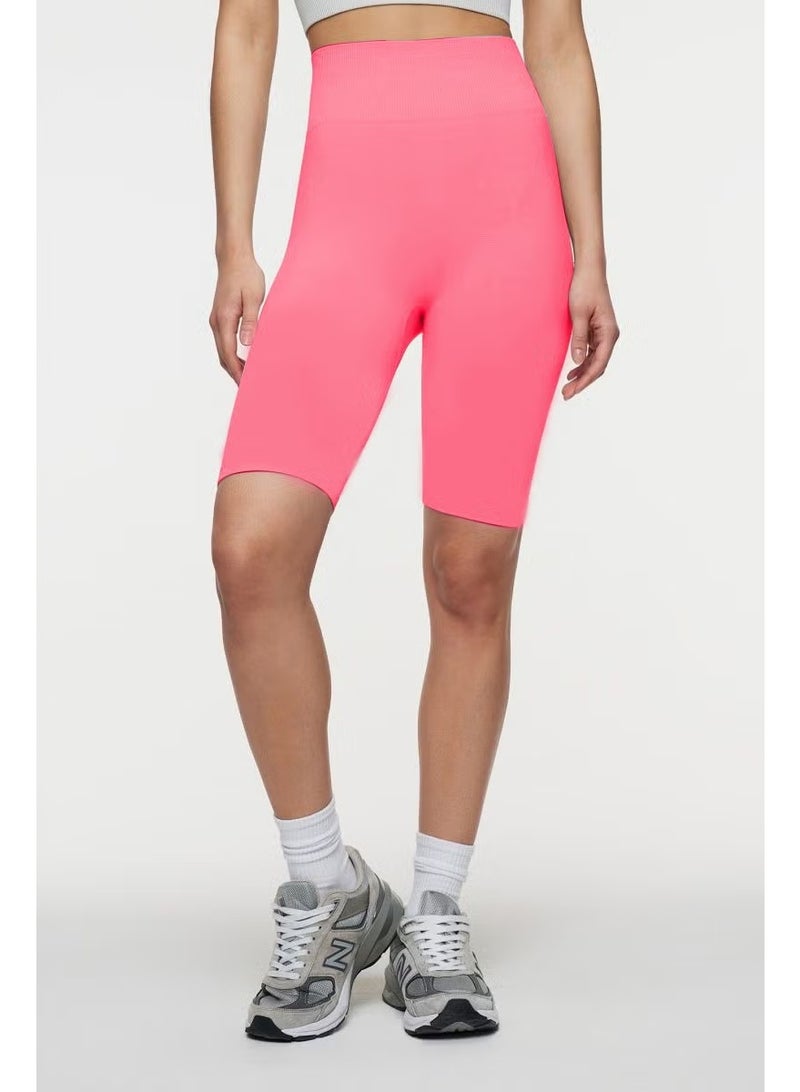 Mistirik Mystical Knitted Model Biker Shorts Plain Loose Push Up Effective Baby Pink Color - Image 1