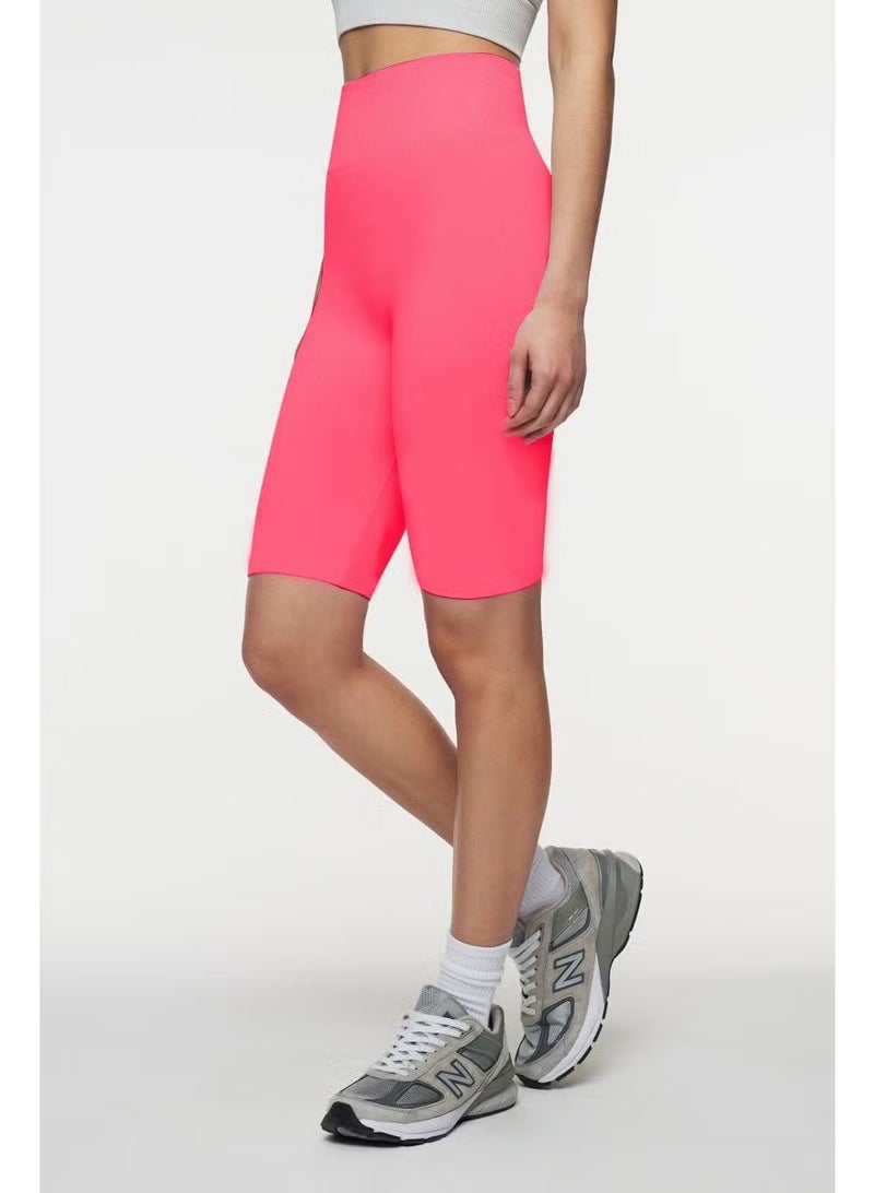 Mistirik Mystical Knitted Model Biker Shorts Plain Loose Push Up Effective Baby Pink Color - Image 3