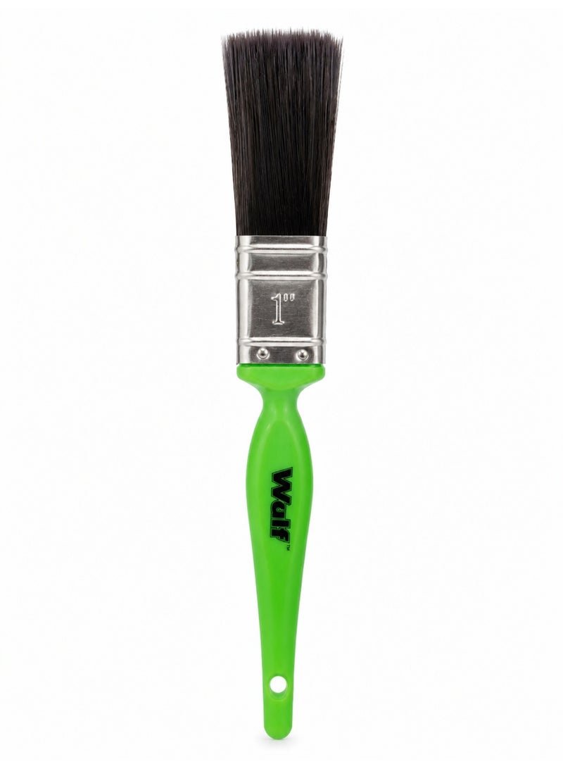 Wulf Professional Paint Brush 1 Inch Flat Bristle Brush for Wall Paint Wood Varnish Acrylic Oil Painting Smooth Finish Durable Handle for Home DIY & Professional Decorating - Image 1