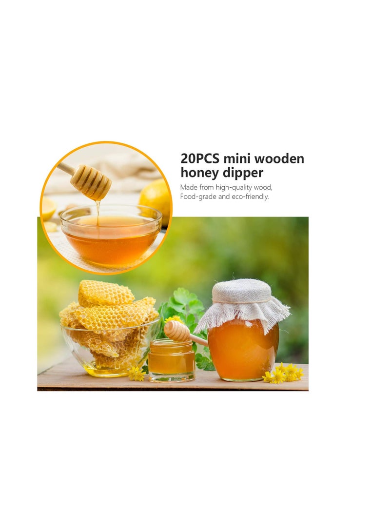 NXT Honeycomb Stick - 20Pcs Wooden Honey Dipper, 3 Inch Mini Honey Stick for Honey Jar Dispense Drizzle Honey and Wedding Party Gift - Image 3