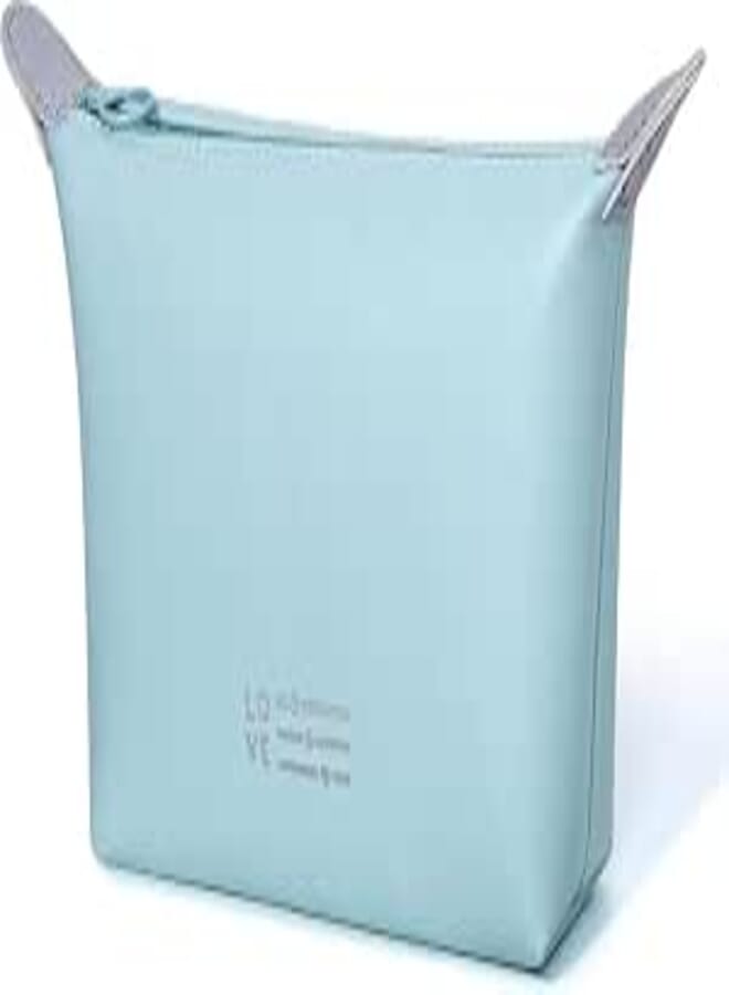 Toiletry Bag for Women Cosmetic Travel Makeup PU Leather Waterproof Portable Wash Bag for Men and Women - Baby Blue