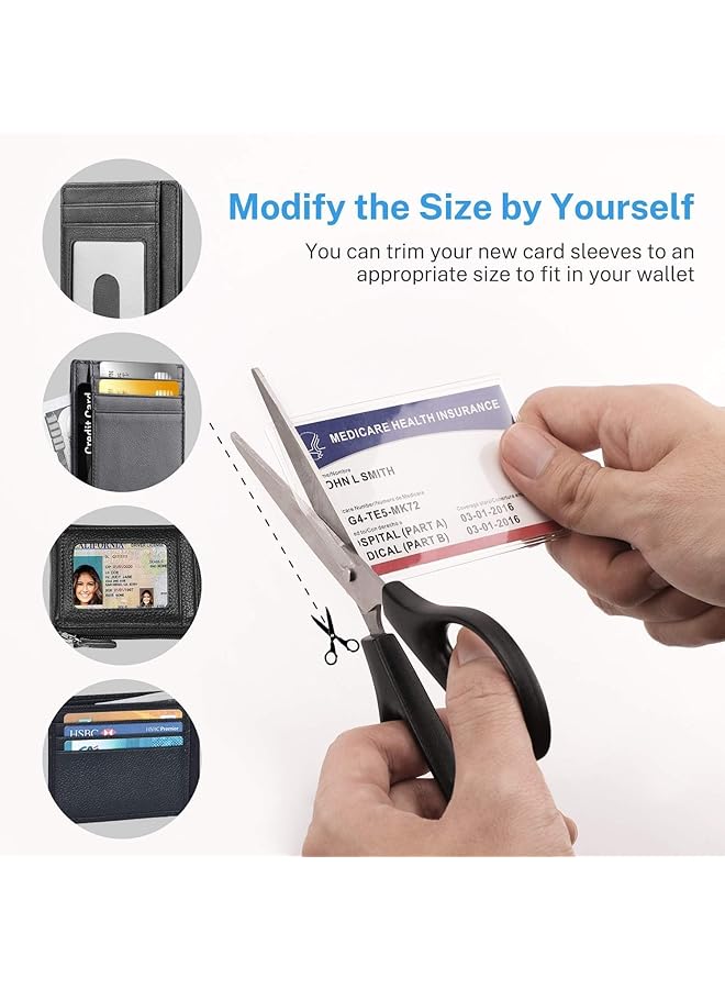 erorex 100 Pcs Clear New Medicare Card Protector Pvc Soft Waterproof Plastic Card Holder Transparent Credit Card Sleeves Business Card Sleeves Frosted Id Protector Social Security Card - Image 5