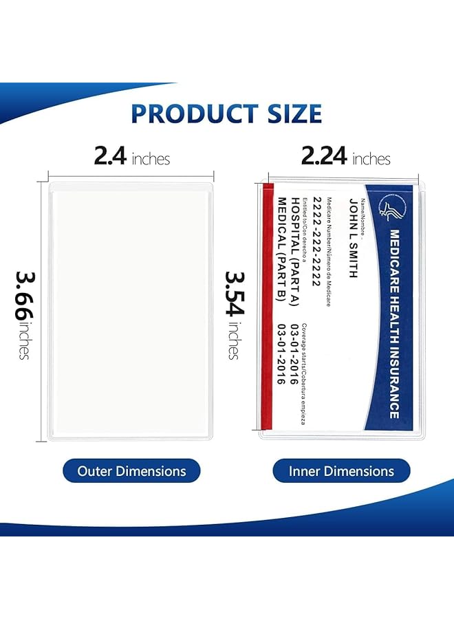 erorex 100 Pcs Clear New Medicare Card Protector Pvc Soft Waterproof Plastic Card Holder Transparent Credit Card Sleeves Business Card Sleeves Frosted Id Protector Social Security Card - Image 2
