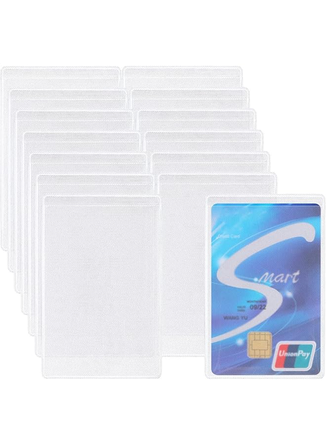 erorex 100 Pcs Clear New Medicare Card Protector Pvc Soft Waterproof Plastic Card Holder Transparent Credit Card Sleeves Business Card Sleeves Frosted Id Protector Social Security Card - Image 1