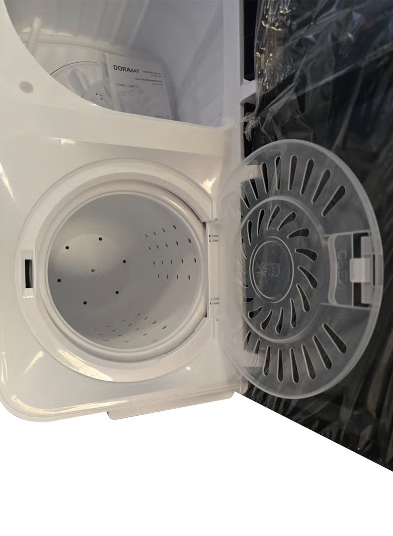 Dora Sat Twin-Tub Washing Machine – 10 kg White Color with Black Cover - Image 2