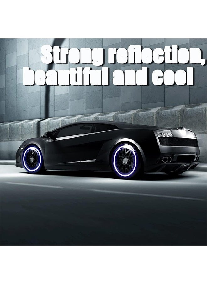 HY 20 Pcs Reflective Car Wheel Decorative Stripe Stickers, Night Safety Warning Car Stickers, Anti-Scratch Reflective Stickers Car Motorcycle Wheel Safety Decorative Car Decals Universal (Blue)  - Image 3