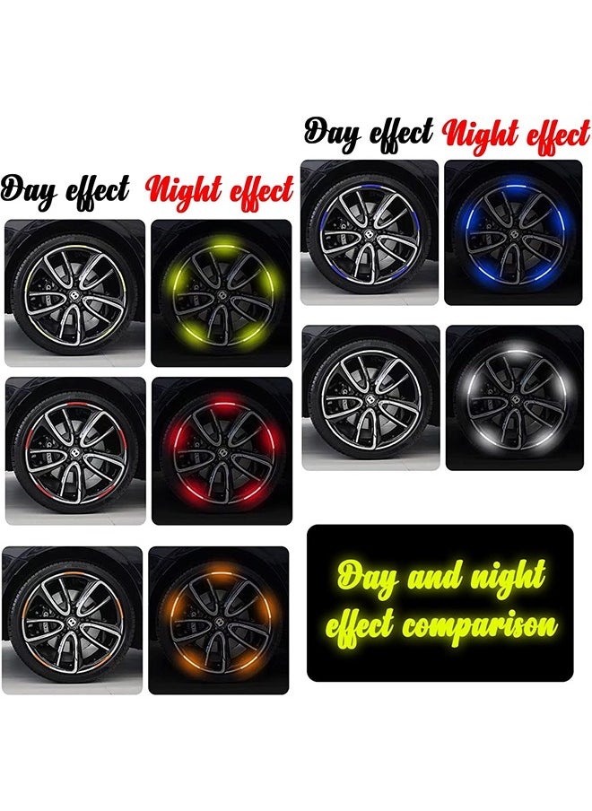 HY 20 Pcs Reflective Car Wheel Decorative Stripe Stickers, Night Safety Warning Car Stickers, Anti-Scratch Reflective Stickers Car Motorcycle Wheel Safety Decorative Car Decals Universal (Blue)  - Image 5