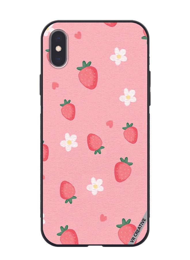 VR CREATIVE Protective Case Cover For Apple iPhone X/XS Strawberry Design Multicolour - Image 1