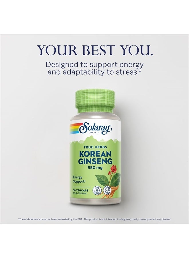 SOLARAY Solaray Korean Ginseng 550 mg - Ginseng Root - Stress, Physical Endurance and Energy Supplements - Non-GMO, Vegan, Lab Verified - 50 Servings, 50 VegCaps - Image 4