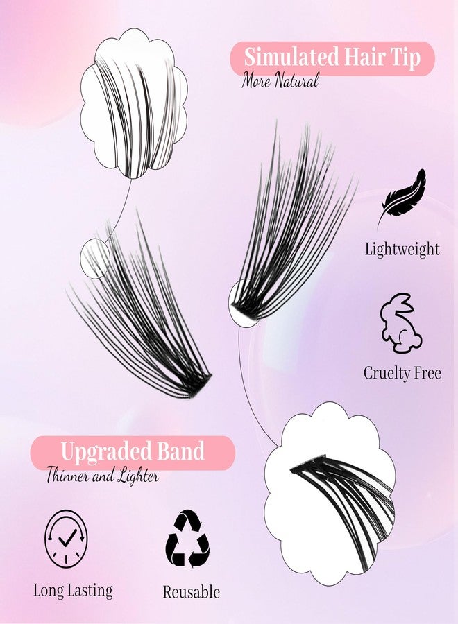 Natuhana Lash Clusters Kit 240Pcs Wispy Eyelash Extensions C Curl 8-16mm Volume Individual DIY Lashes with Glue and Tweezers(20P, Black, 8-15mm) - Image 4