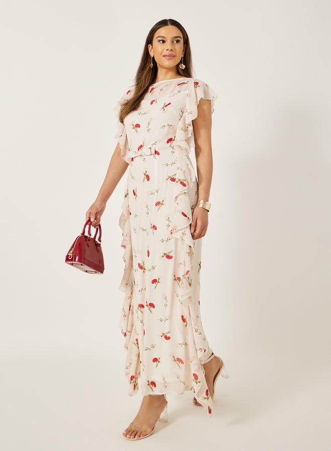 Styli Floral Ruffle Maxi Dress  - Image 2