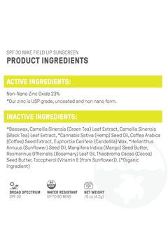 raw elements Raw Elements Mike Field Lip Sunscreen - SPF 30, UVA-UVB Protection, Reef-Safe, Non-Nano Zinc, Water Resistant, 0.15 oz (2 Pack)  - Image 4