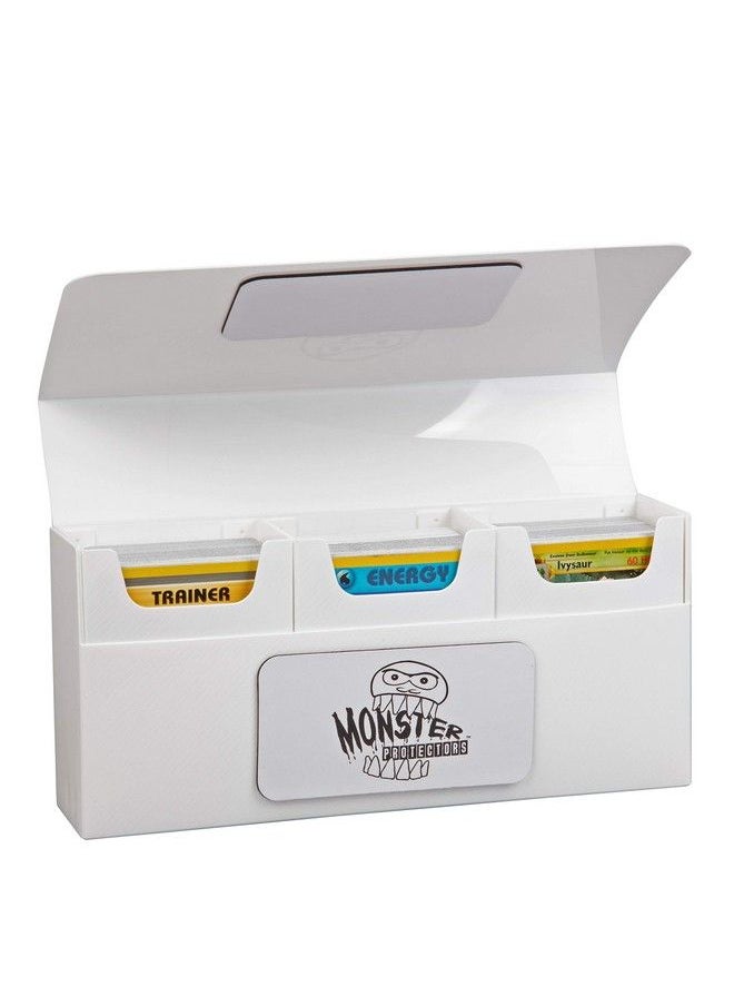 Monster Protectors Monster Magnetic Triple Deck Storage Box(White) W/ 3 Removable Deck Trays Holds 225+ Gaming Tcgs Compatible W/ Yugioh Mtg Magic The Gathering Pokémon Long Lasting Durable Riveted Construction  - Image 5