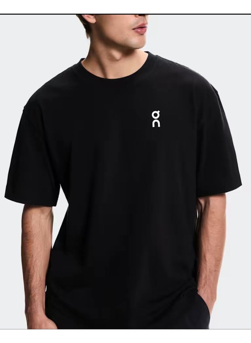 On Running Chest Small Logo Black Casual Sports T-shirt Size L - Image 1