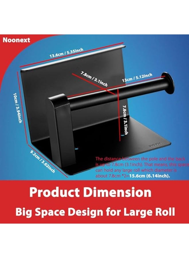 Noonext Matte Black Toilet Paper Holder Adhesive, Toilet Paper Roll Holder with Shelf, 3M Adhesive No Drill or Wall-Mounted with Screws for Bathroom & Kitchen - Image 2