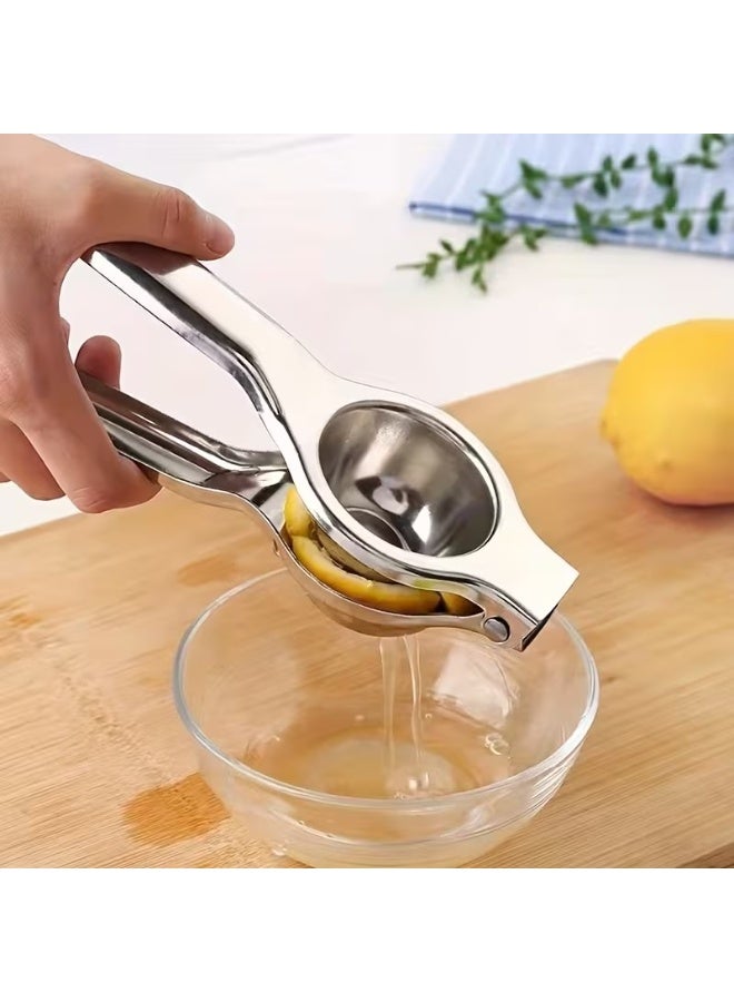 Goolsky Stainless Steel Manual Citrus Juicer - Durable Lemon & Orange Squeezer for Fresh Juice, Easy-to-Use Kitchen Tool with Ergonomic Handle, Perfect for Outdoor Events & Parties, Outdoor Cooking Accessory | Sleek Metallic Finish | Durable Construction, Lemon Juice Squeezer - Image 1