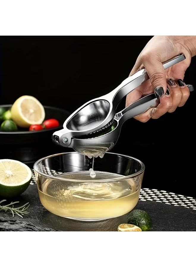 Goolsky Stainless Steel Manual Citrus Juicer - Durable Lemon & Orange Squeezer for Fresh Juice, Easy-to-Use Kitchen Tool with Ergonomic Handle, Perfect for Outdoor Events & Parties, Outdoor Cooking Accessory | Sleek Metallic Finish | Durable Construction, Lemon Juice Squeezer - Image 2