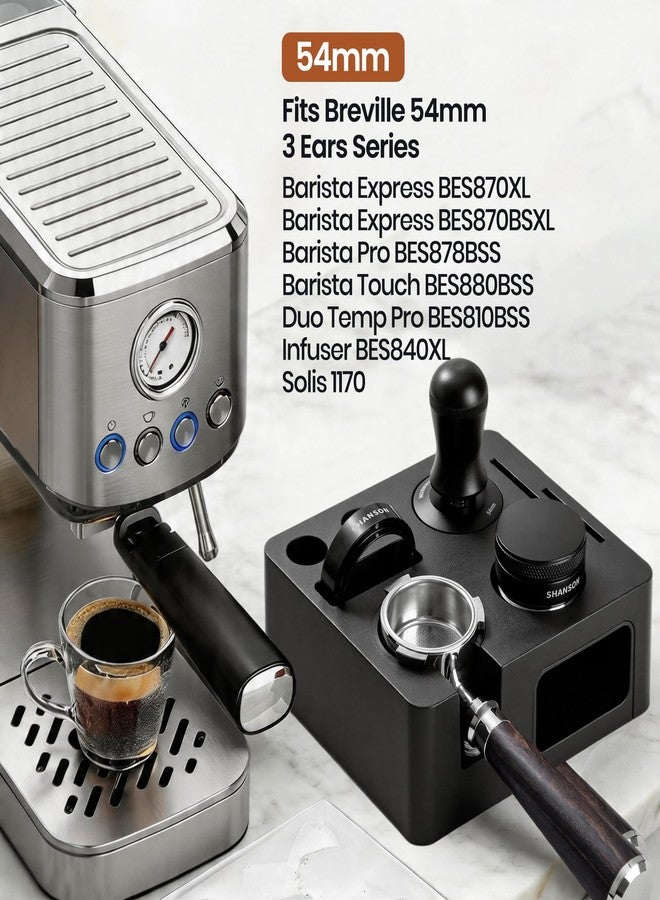 ShanSon Espresso Accessories Kit with Station,54mm Compact Espresso Tamper Set,Espresso Tamper, Distributor, Bottomless Portafilter, Dosing Funnel,Station - Image 2