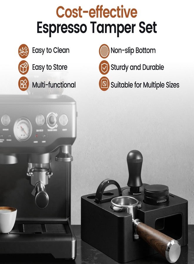 ShanSon Espresso Accessories Kit with Station,54mm Compact Espresso Tamper Set,Espresso Tamper, Distributor, Bottomless Portafilter, Dosing Funnel,Station - Image 5