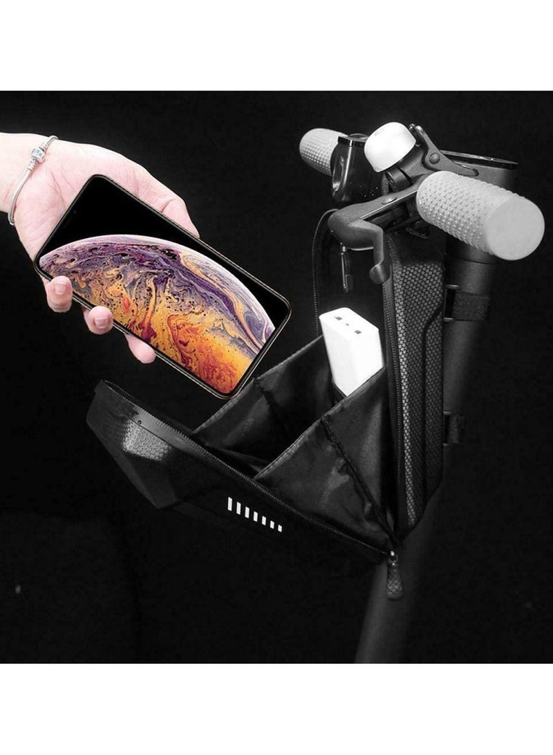 وايلد مان الكهربائية سكوتر الجبهة معلقة حقيبة التخزين - كبيرة السعة تعليق مقبض حقيبة إيفا دائمة للشاحن أداة إصلاح للشياومي مي سكوتر كهربائي سيغواي ninebot electirc سكوتر (أسود، 3L) - Image 4