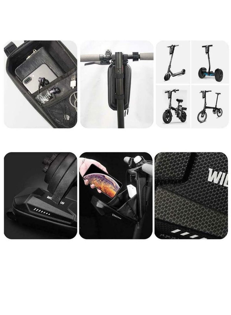وايلد مان الكهربائية سكوتر الجبهة معلقة حقيبة التخزين - كبيرة السعة تعليق مقبض حقيبة إيفا دائمة للشاحن أداة إصلاح للشياومي مي سكوتر كهربائي سيغواي ninebot electirc سكوتر (أسود، 3L) - Image 5