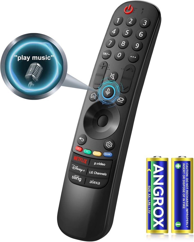 Angrox Voice Magic for LG-TV-Remote Control Replacement, for Magic Remote MR21 MR22 MR23 MR24GA with Battery, with Voice Recognition and Pointer Function - Image 1