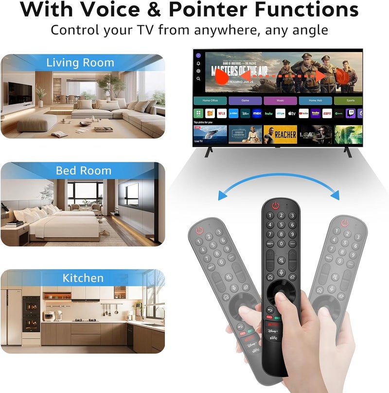 Angrox Voice Magic for LG-TV-Remote Control Replacement, for Magic Remote MR21 MR22 MR23 MR24GA with Battery, with Voice Recognition and Pointer Function - Image 5