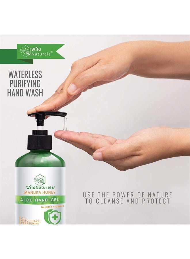 Wild Naturals Aloe Vera Hand Gel - 100% Pure, Organic Waterless Purifying Wash With Manuka Honey, Witch Hazel, Peppermint, Rosemary, and Cleansing Tea Tree - Image 5