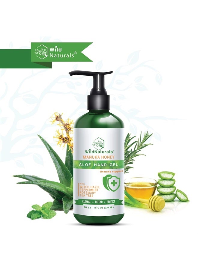 Wild Naturals Aloe Vera Hand Gel - 100% Pure, Organic Waterless Purifying Wash With Manuka Honey, Witch Hazel, Peppermint, Rosemary, and Cleansing Tea Tree - Image 2