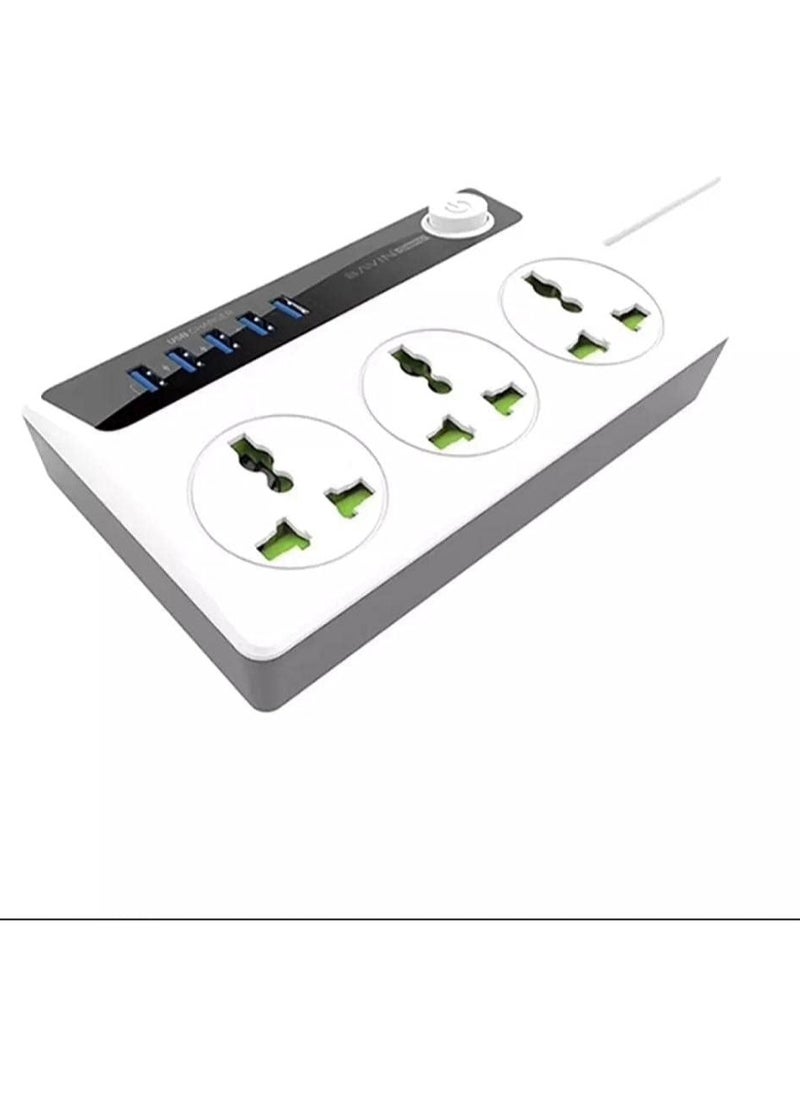 Bavin BAVIN PC-512 5 USB with 3 Power Socket Extension (3.4A, 1.5m Wire) - white  - Image 5