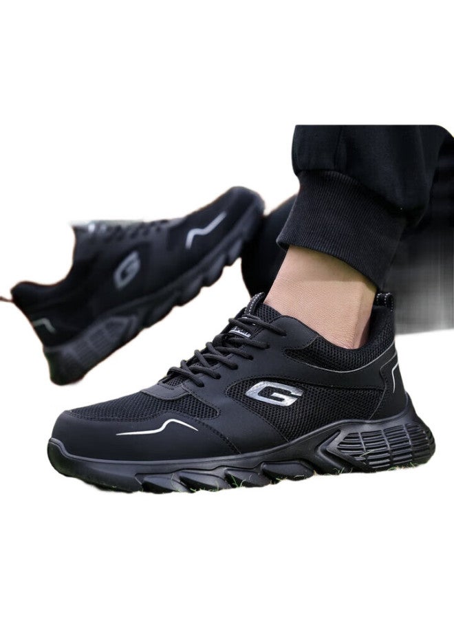 JUNBU Safety Shoes For Men, Summer Breathable Steel Toe Cap, Anti-Smashing, Anti-Puncture, Ultra-Light Soft Sole, Work Safety Functional Shoes 0217T Size 42 - Image 3