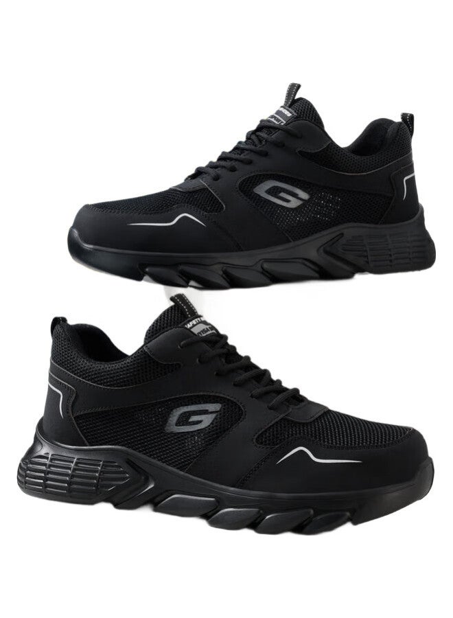 JUNBU Safety Shoes For Men, Summer Breathable Steel Toe Cap, Anti-Smashing, Anti-Puncture, Ultra-Light Soft Sole, Work Safety Functional Shoes 0217T Size 42 - Image 1