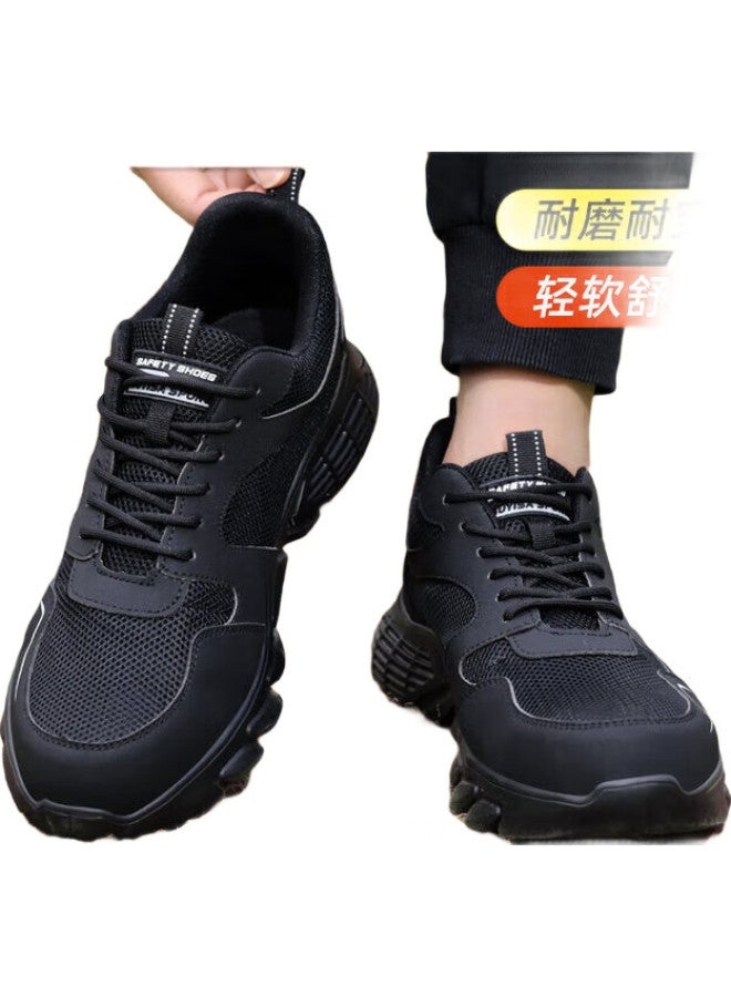 JUNBU Safety Shoes For Men, Summer Breathable Steel Toe Cap, Anti-Smashing, Anti-Puncture, Ultra-Light Soft Sole, Work Safety Functional Shoes 0217T Size 42 - Image 2