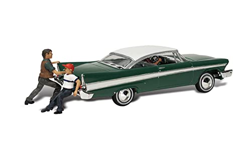 Woodland Scenics Shove It or Leave It 1950's Late Plymouth Car w/Figures N Scale Woodland - Image 1