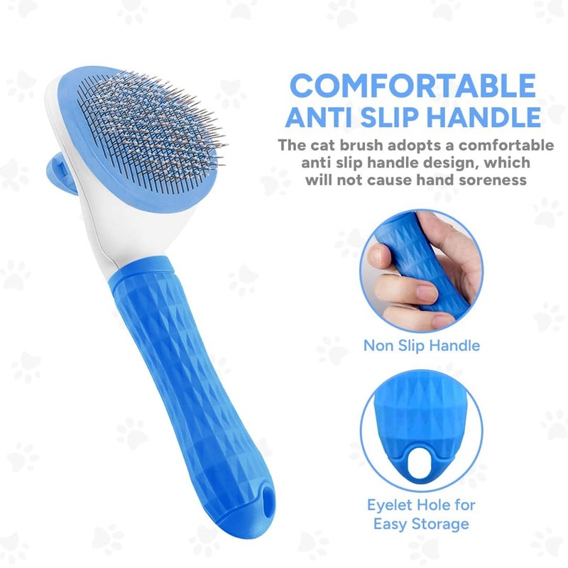 TRIVYOM Pet Grooming Comb With One Touch/Self Cleaning Cat Dog Slicker Brushes/Pet Grooming Brushes/Dog Cat Shedding Brushes/Great For Dogs And Cats Massage Clean Button - MULTICOLOR - Image 5