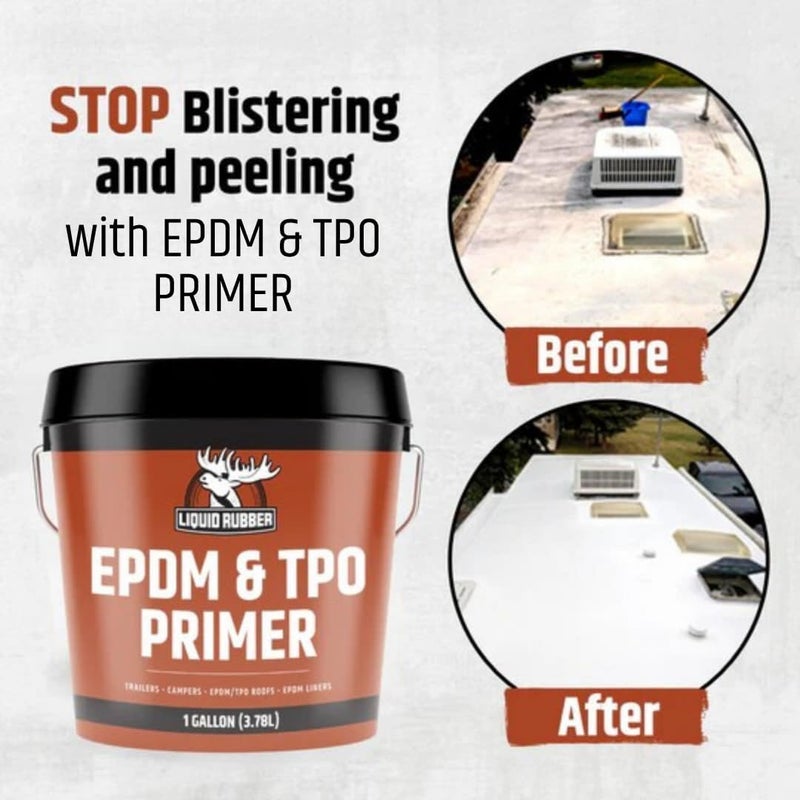 Liquid Rubber EPDM and TPO Primer – High-Performance Basecoat for RV, Camper and Trailer Roof Protection, 1 Gallon - Image 2