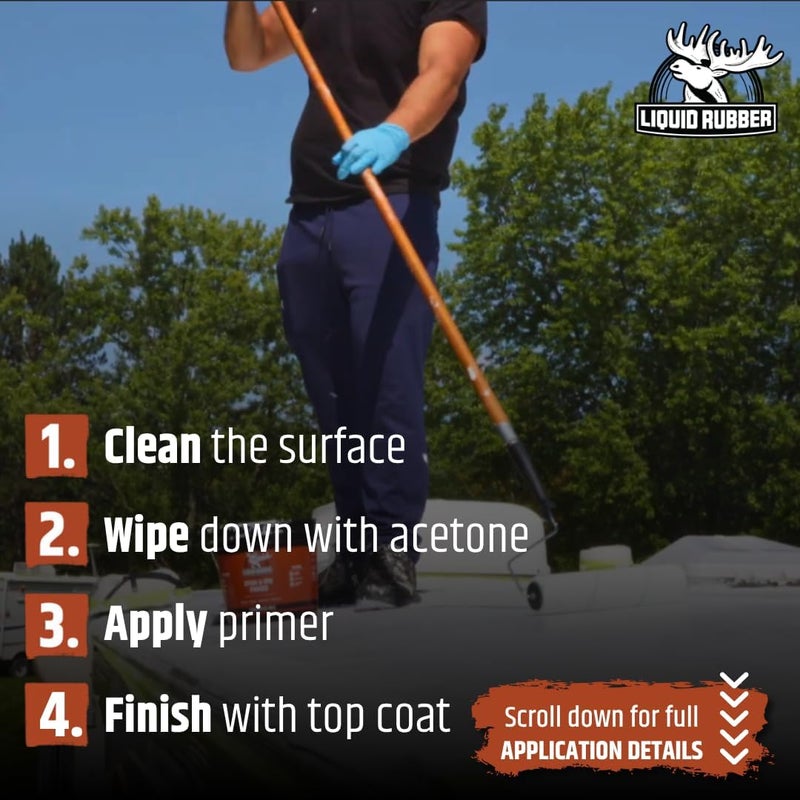 Liquid Rubber EPDM and TPO Primer – High-Performance Basecoat for RV, Camper and Trailer Roof Protection, 1 Gallon - Image 5