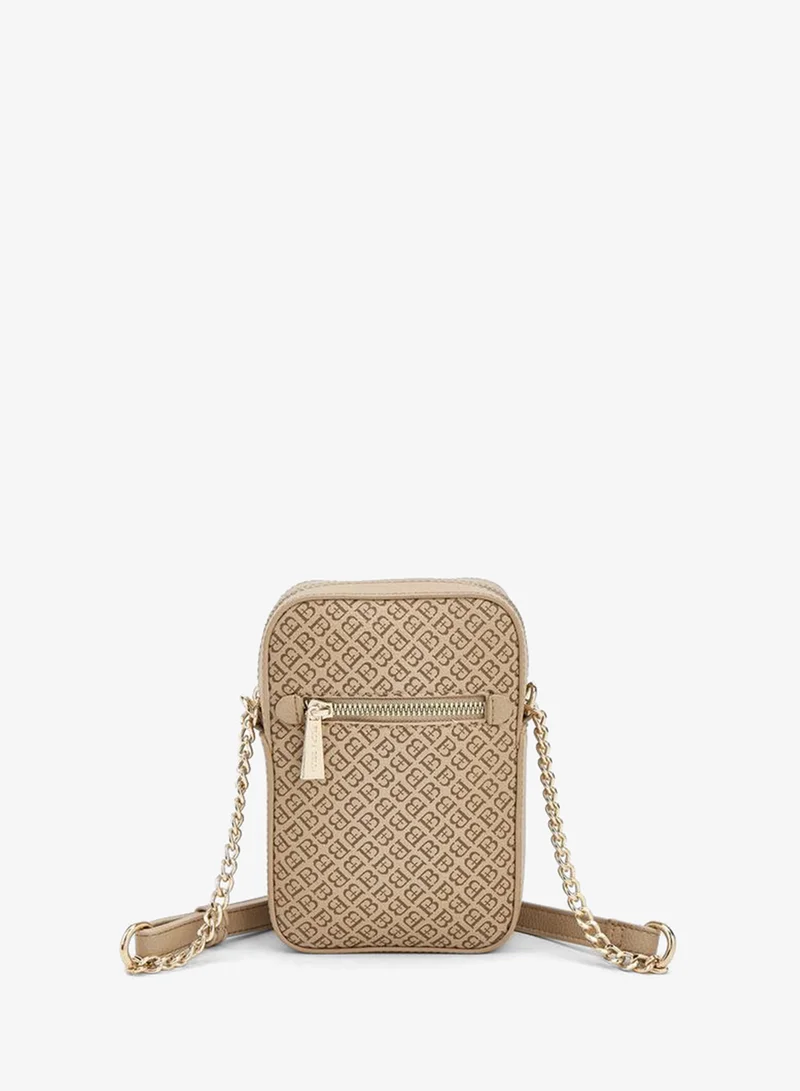 Flora Bella Monogram Print Crossbody Bag With Zip Closure