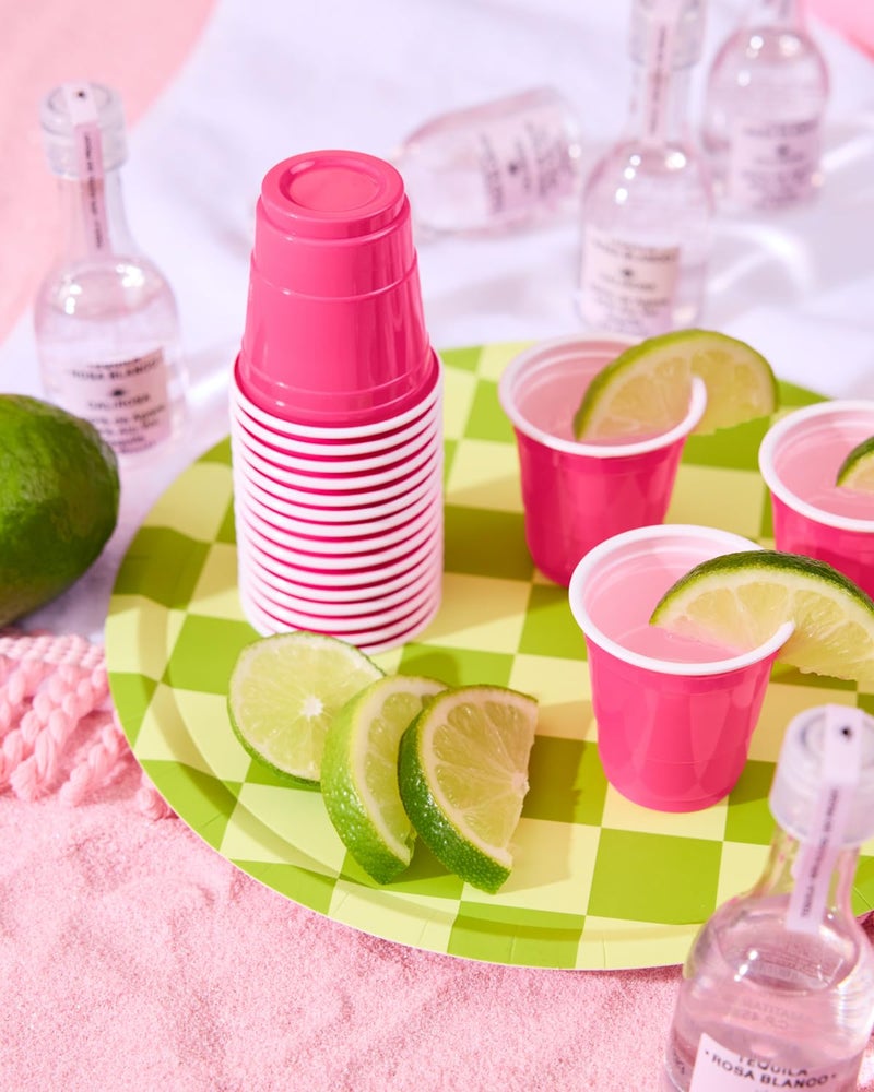 xo, Fetti Party Decorations Hot Pink Plastic Shot Glasses - 50 Disposable 2 oz Cups | Bachelorette Party Cups, Birthday Party Decorations, Party Favors, Pink Baby Shower Supplies, Cute Plastic Cups - Image 2