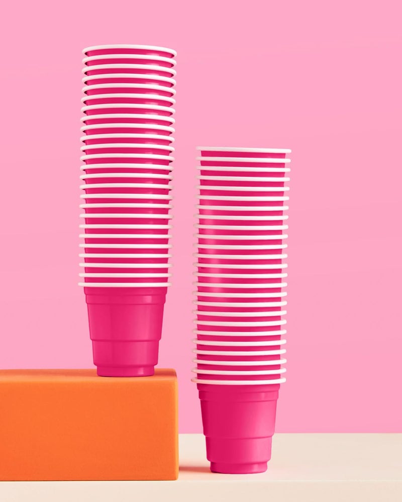 xo, Fetti Party Decorations Hot Pink Plastic Shot Glasses - 50 Disposable 2 oz Cups | Bachelorette Party Cups, Birthday Party Decorations, Party Favors, Pink Baby Shower Supplies, Cute Plastic Cups - Image 3