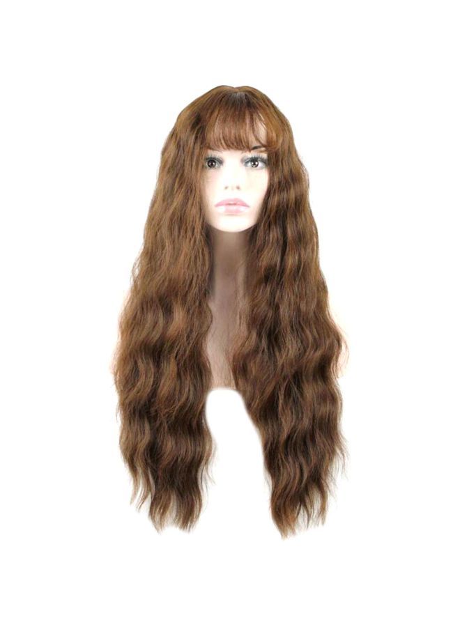 NIBEMINENT Curly Long Hair Wig Brown - Image 1