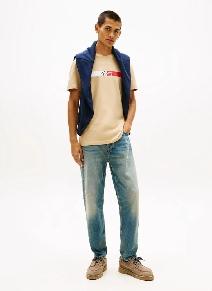 TOMMY JEANS  Signature Logo Jersey T-Shirt for Men | Best Price UAE