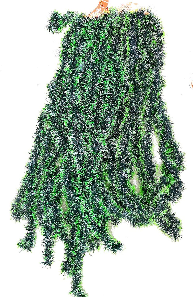 Partunay Set of 10 Green Black Christmas Tinsel Garland Xmas Tree Hanging Ornaments Christmas Newyear Decoration Item