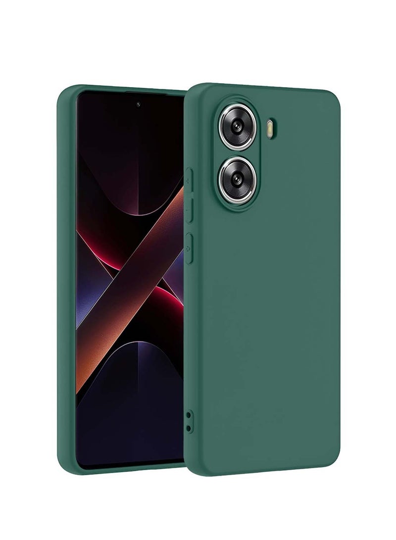 دبليو تيك شاومي بوكو اكس 7 برو 5 جي 2025 غطاء جراب سيليكون سائل ناعم ممتاز - أخضر غامق - Image 1