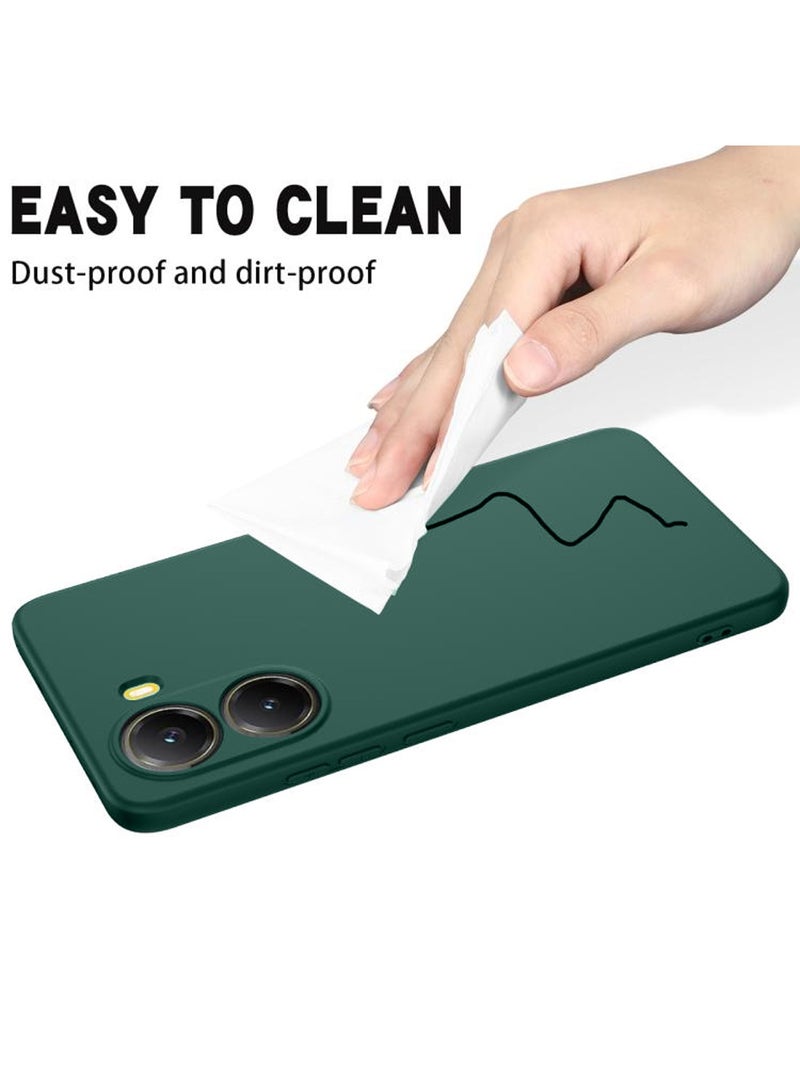 دبليو تيك شاومي بوكو اكس 7 برو 5 جي 2025 غطاء جراب سيليكون سائل ناعم ممتاز - أخضر غامق - Image 4