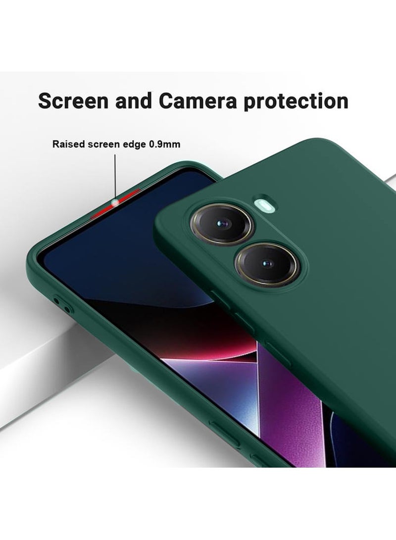 دبليو تيك شاومي بوكو اكس 7 برو 5 جي 2025 غطاء جراب سيليكون سائل ناعم ممتاز - أخضر غامق - Image 5